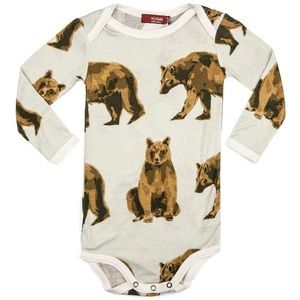 Milkbarn bear long sleeve onesie